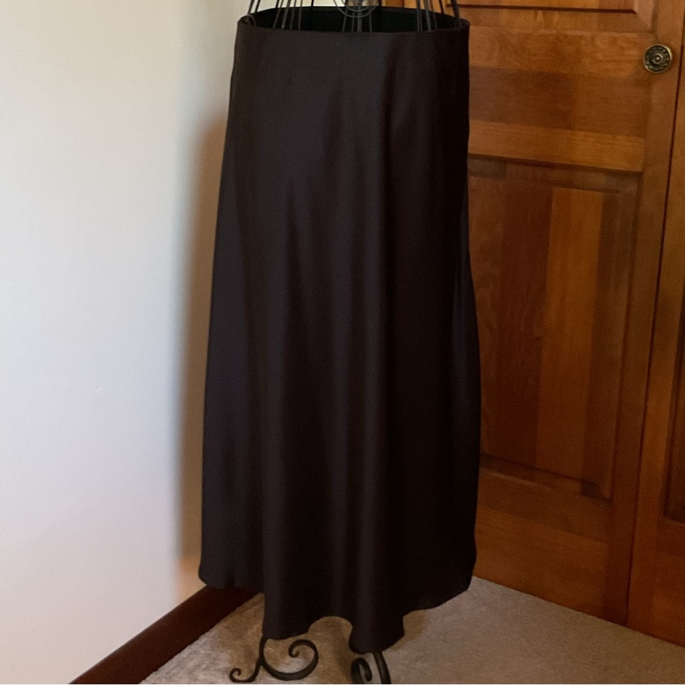 Elegant Black Maxi Skirt, Large, slip on